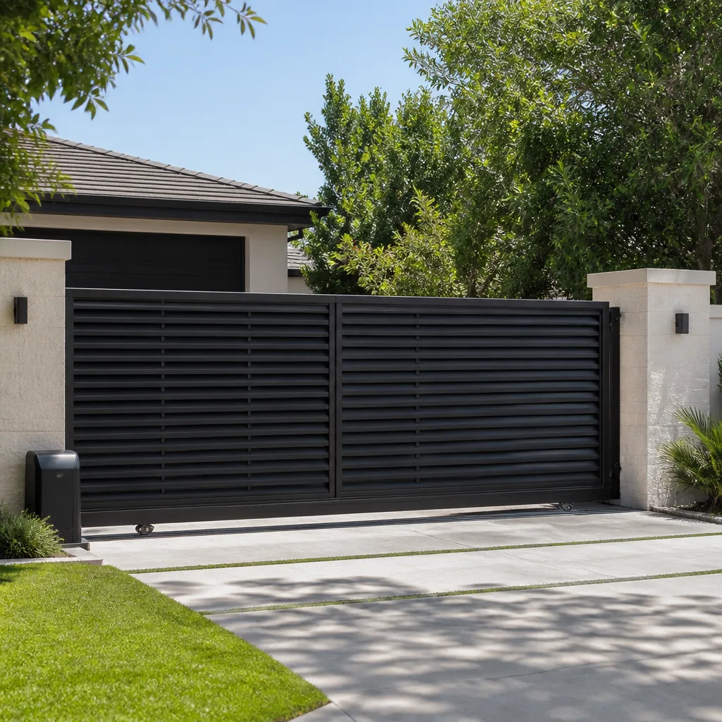 Sliding driveway gates
